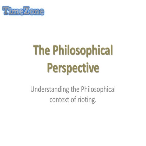 The  philosophical perspective