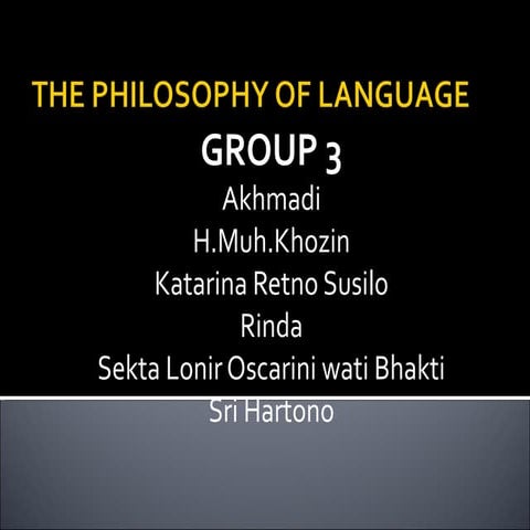 The philosophy of language