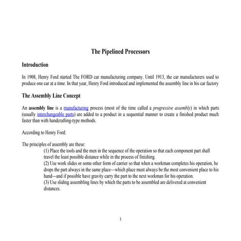 The pipelined processors