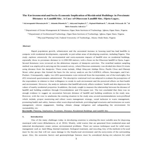  The Environmental and Socio-Economic Implication of Residential Buildings in...