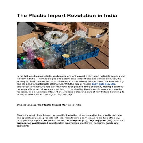 The plastic import revolution in india pdf
