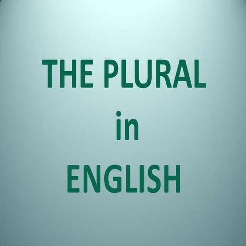 The plural