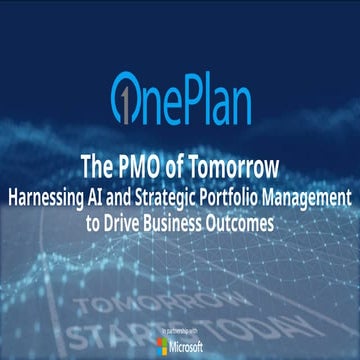 The PMO of Tomorrow - Harnessing AI and Strategic Portfolio Management to Dri...