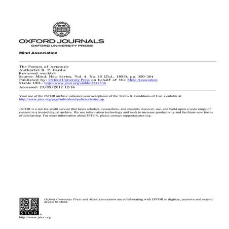 The poetics of aristotle, by r. p hardie