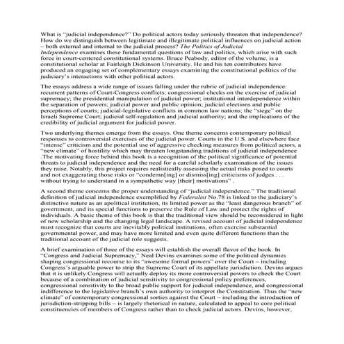 The politics of judicial independence