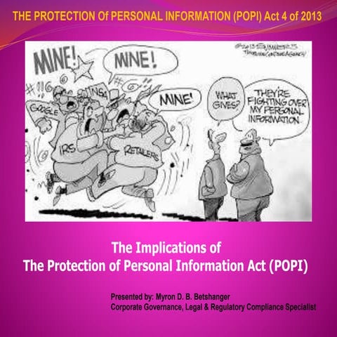The Protection of Personal Information Act 4 of 2013
