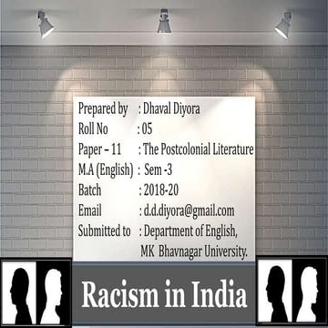 Racism, Dcrimination and India. | PPTX