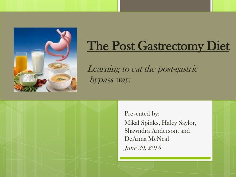 The PostGastrectomy Diet