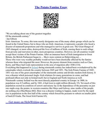 The Potato Famine Essay