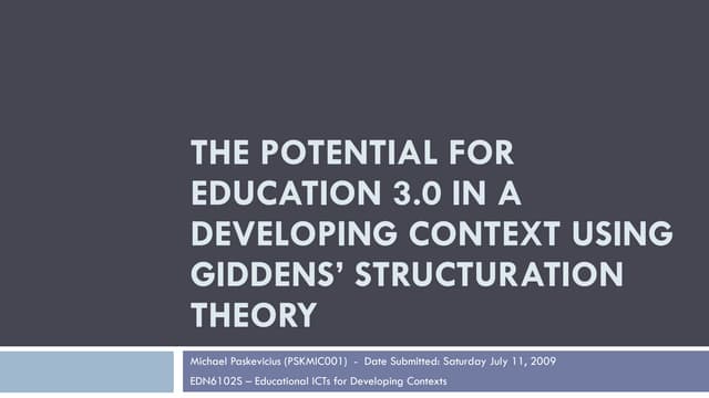 The Potential for Education 3.0