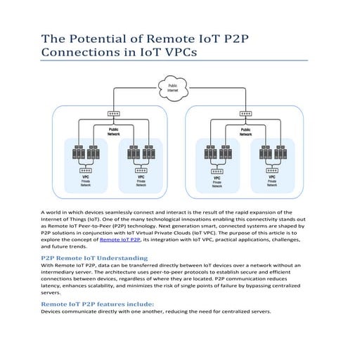 The Potential of Remote IoT P2P Connections in IoT VPCs