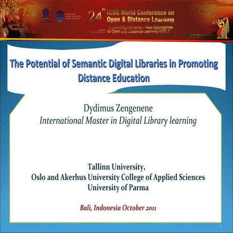 The potential of semantic digital libraries in promoting distance education