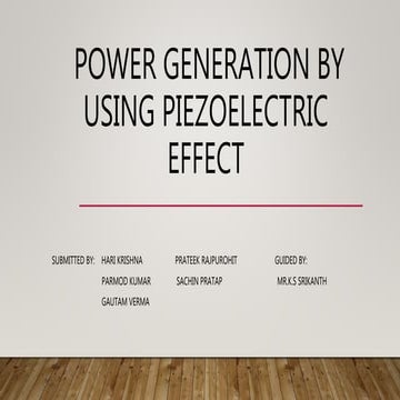 The power generation by using piezoelectric effect
