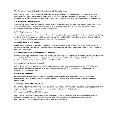 Importance of advertising | DOCX