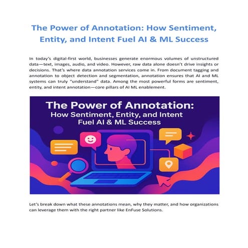 The Power of Annotation: How Sentiment, Entity, and Intent Fuel AI & ML Success