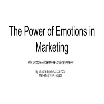 The Power of Emotions in Marketing CBSE GRADE 12 MARKETING | PDF