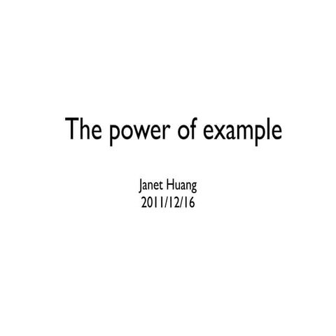 The power of example