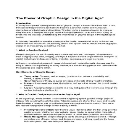 The Power of Graphic Design in the Digital Age