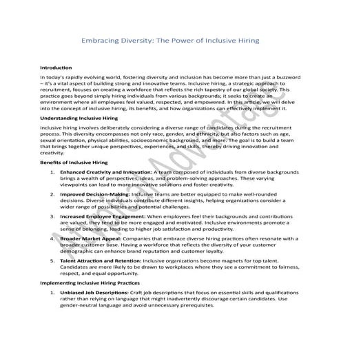 The Power of Inclusive Hiring | Atypical Advantage