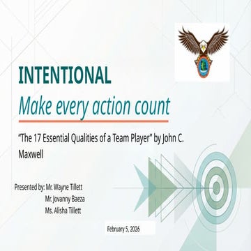 Intentionality in Teamwork: Making Every Action Count for Success | PPTX