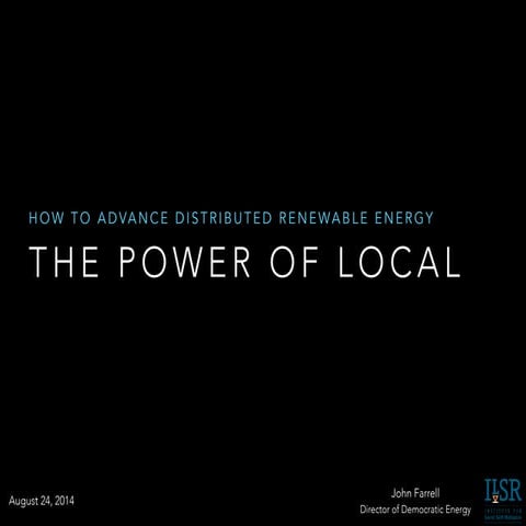 The Power of Local Renewable Energy