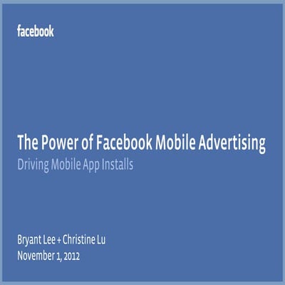 The power of mobile advertising on facebook
