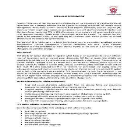 OCR AND AP OPTIMIZATION