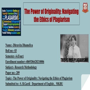 The Power of Originality: Navigating  the Ethics of Plagiarism