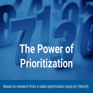 Sales: The Power of Prioritization