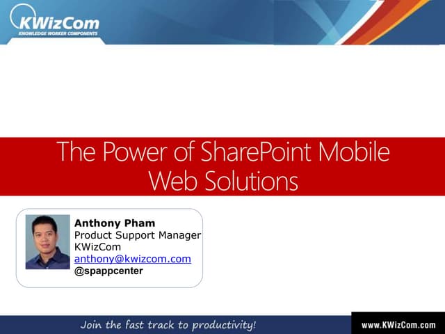 The power of share point mobile solutions - NYC 2016