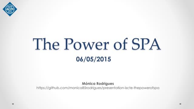 The Power Of SPA - ISCTE