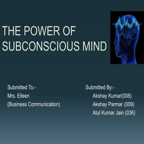 The power of subconscious mind