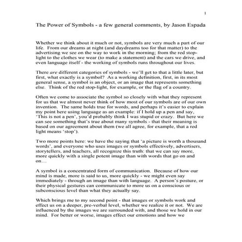 The power of symbols