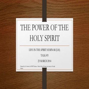 The Power of the Holy Spirit