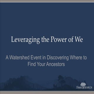The Power of We: An Introduction to...
