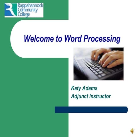 Word Processing Orientation Video