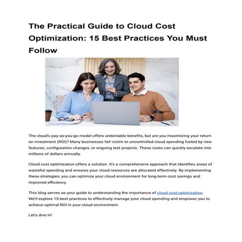 The Practical Guide to Cloud Cost Optimization: 15 Best Practices You Must Fo...