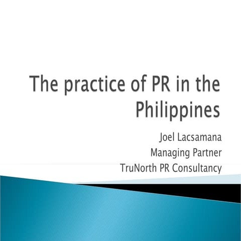 The practice of pr in the philippines101