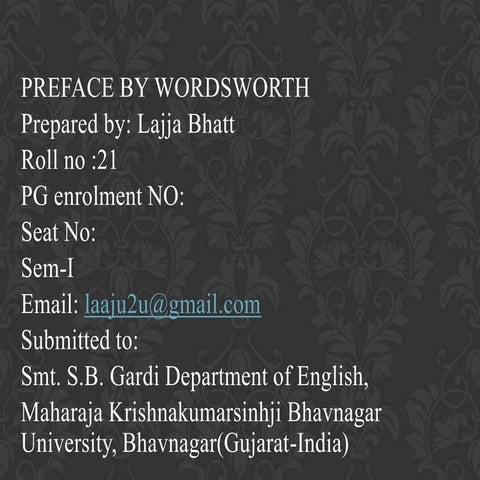 The preface by wordsworth