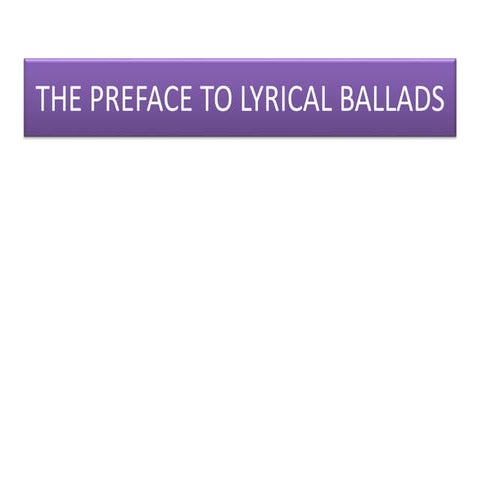 The preface to lyrical ballads