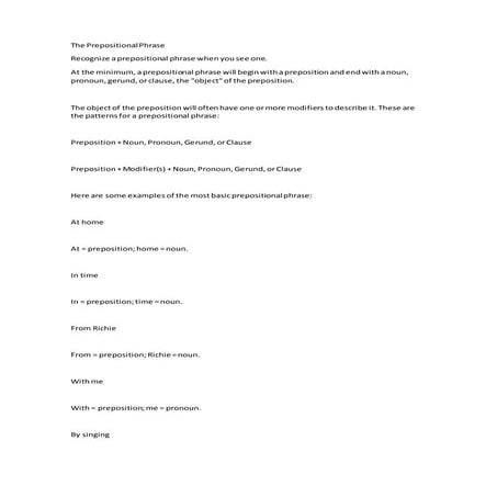 The prepositional phrase