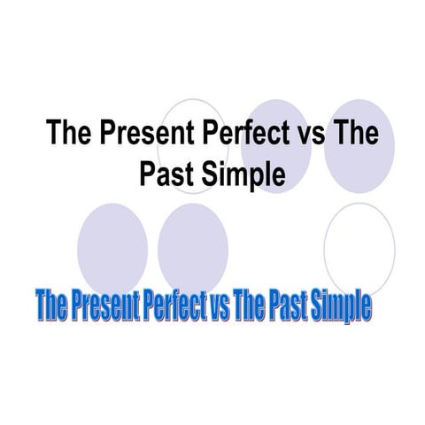 The Present Perfect Vs The Past Simple