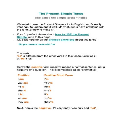 Present Simple Tense....................