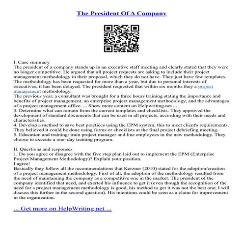 The President Of A Company