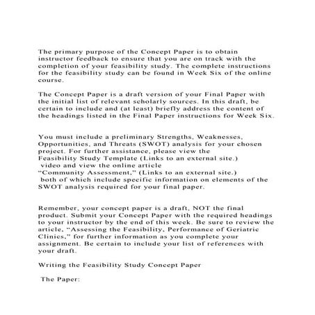 The primary purpose of the Concept Paper is to obtain instructor.docx