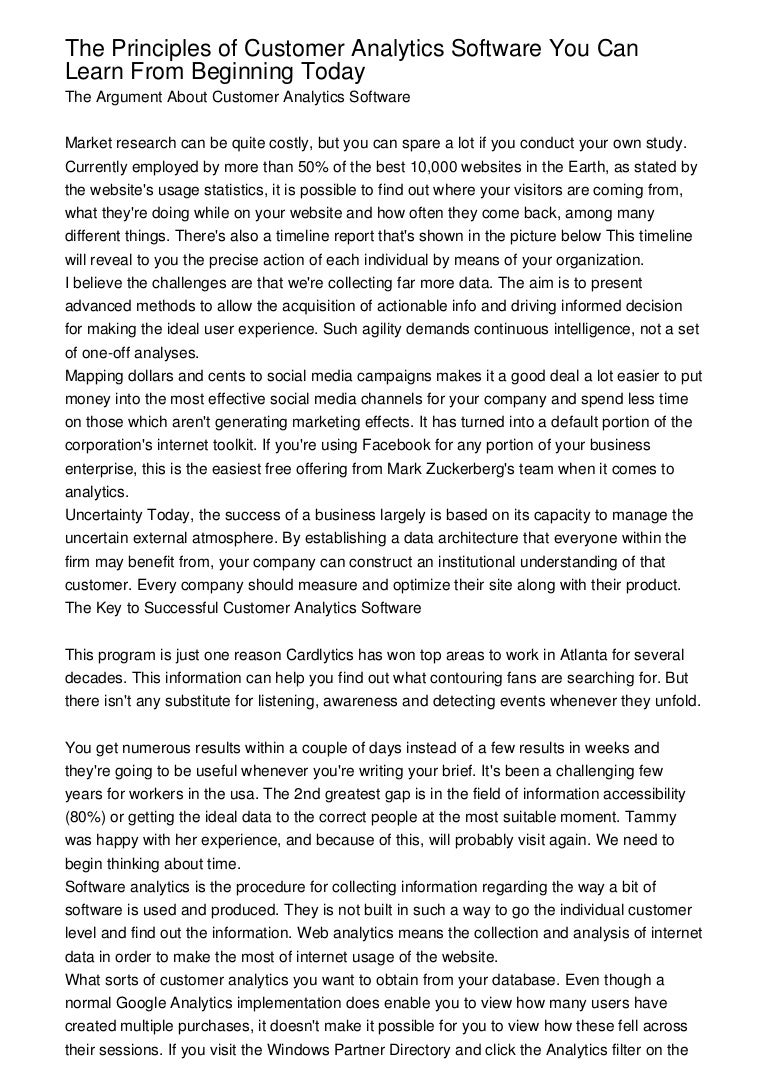 The Principles Of Customer Analytics Software You Can Learn From Beg