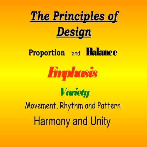 The principles of design show