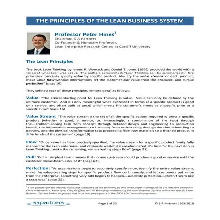 The Principles Of The Lean Business System