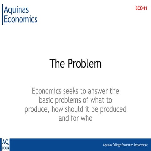 The Economic Problem