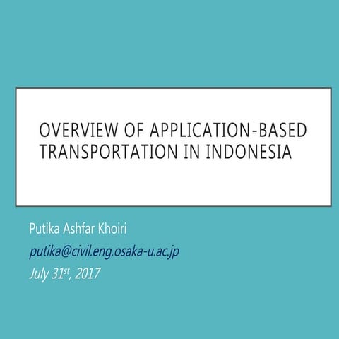 The problem of application based transportation in indonesia